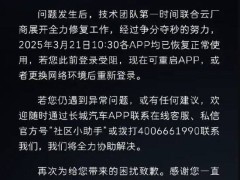 App故障致车主无法开门 长城汽车因服务器异常致歉